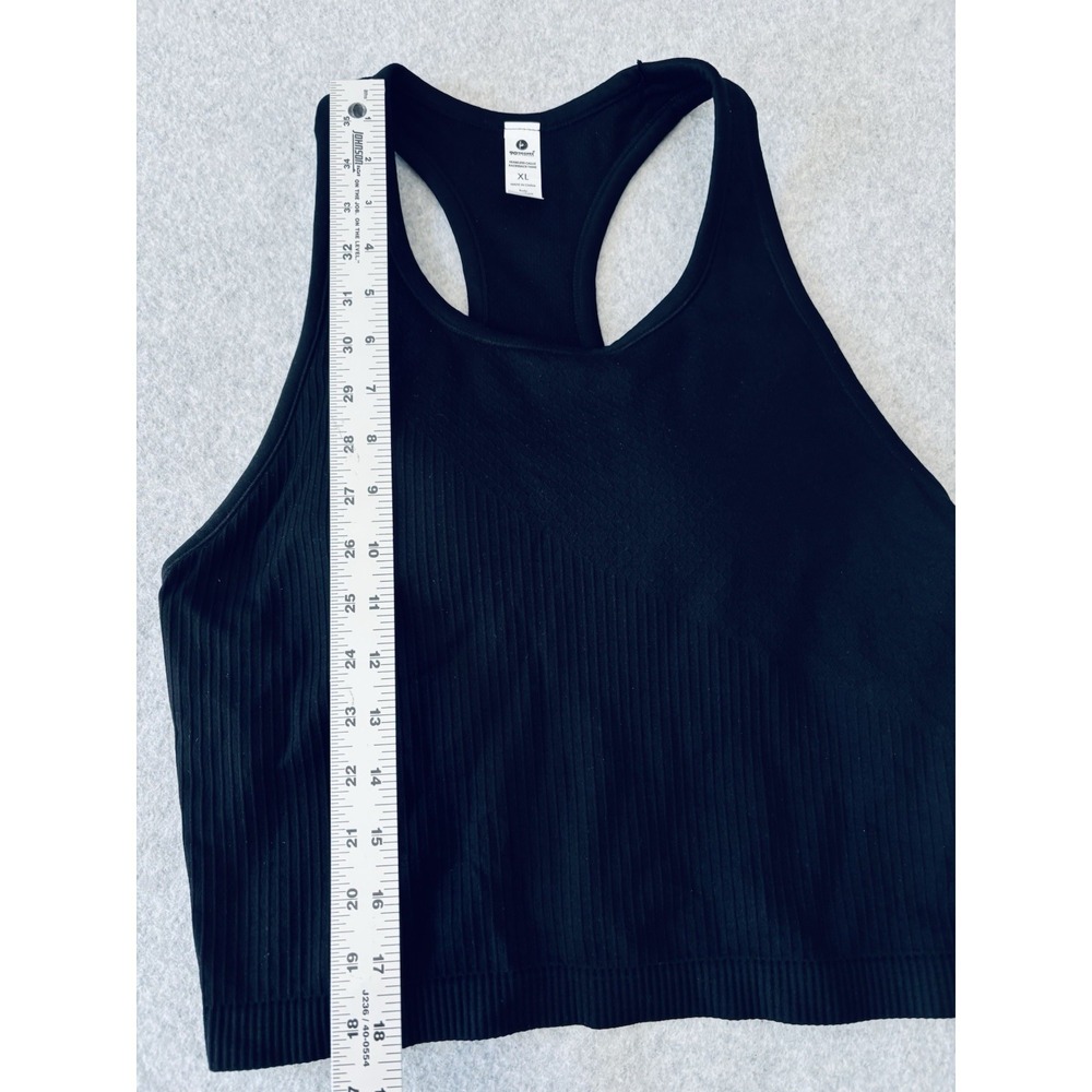 90 Degree by Reflex Womens XL Black Seamless Ribbed Racerback Crop Tank Top - Picture 6 of 7